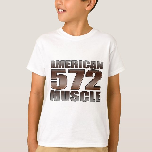 T-shirt grand moteur de caisse de bloc du muscle 572 (Devant)