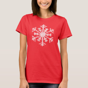 T-shirt Grand Noël blanc vintage de flocon de neige
