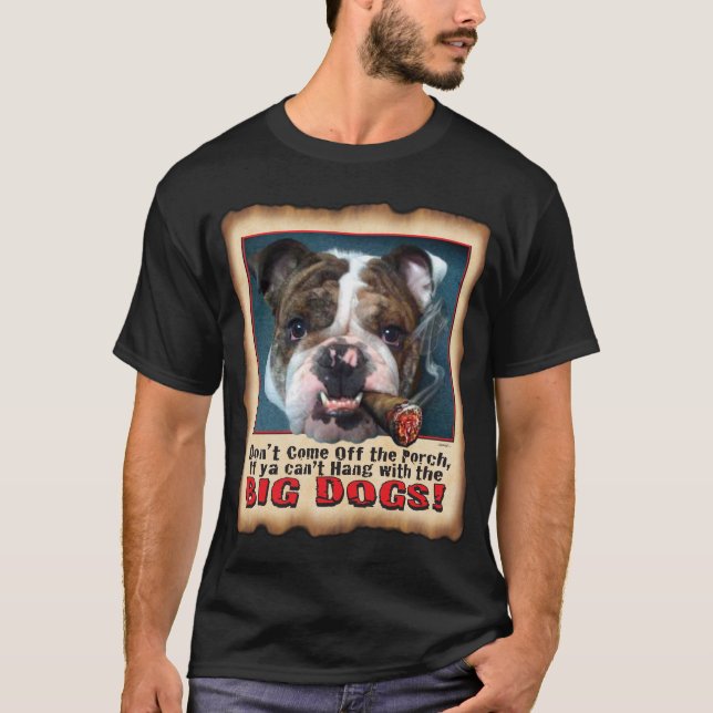 T-SHIRT GRAND NOIR T DE CHIEN DE BULL DE CHIEN (Devant)