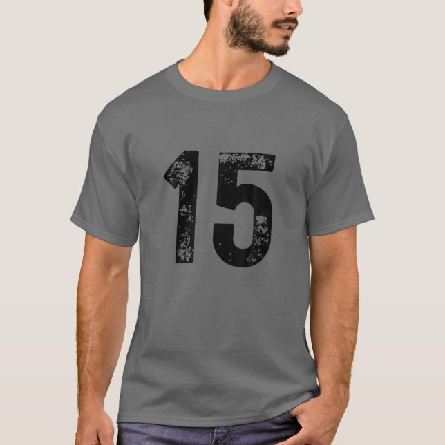 T-shirt Grand Nombre 15 Pour 15E Anniversaire Cinquante An (Devant)