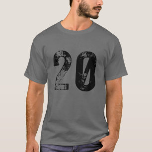 T-shirt Grand Nombre 20 Pour 20E Anniversaire Vingt Ans 1