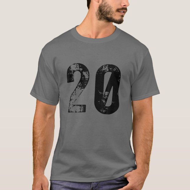T-shirt Grand Nombre 20 Pour 20E Anniversaire Vingt Ans 1 (Devant)