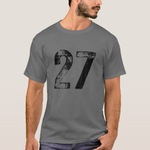 T-shirt Grand nombre 27 pour 27e anniversaire vingt-sept a