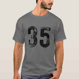 T-shirt Grand Nombre 35 Pour 35E Anniversaire Trente Cinq 