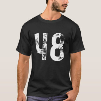 T-shirt Grand Nombre 48 Pour 48e Anniversaire Quarante-Hui