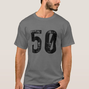 T-shirt Grand Nombre 50 Pour 50E Anniversaire Cinquante An