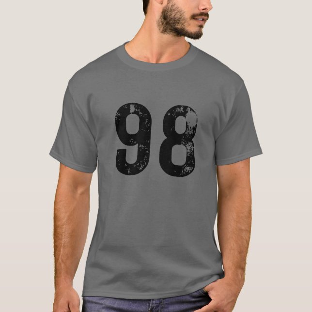 T-shirt Grand Nombre 98 Pour Anniversaire Quatre-Vingt-Dix (Devant)