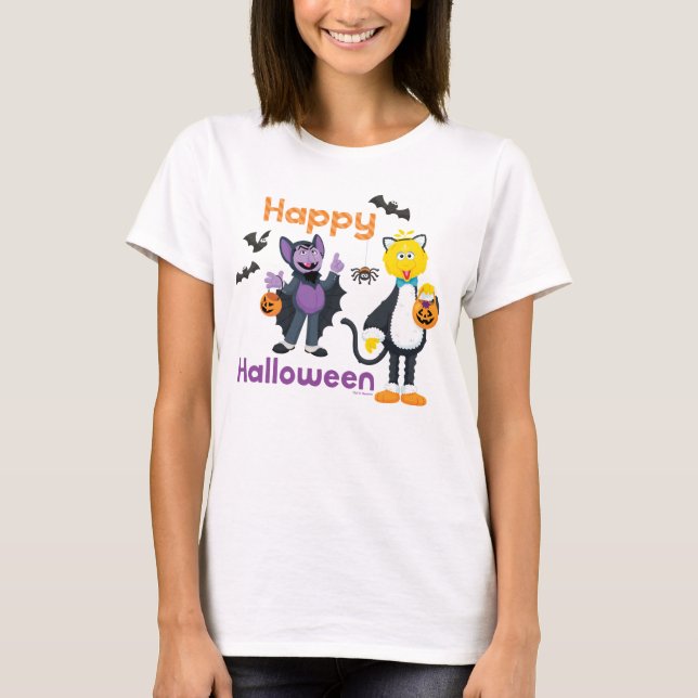 T-shirt Grand oiseau et nombre | Joyeux Halloween (Devant)