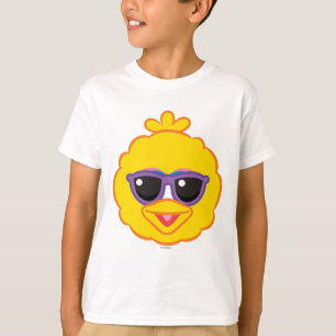T-shirt Grand Oiseau souriant visage avec lunettes de sole