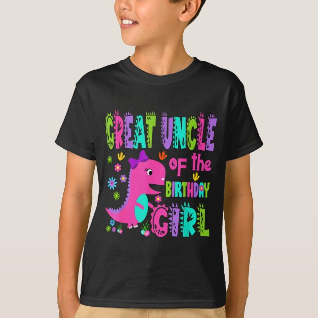 T-shirt Grand-oncle de la fille d'anniversaire saurus rex (Devant)