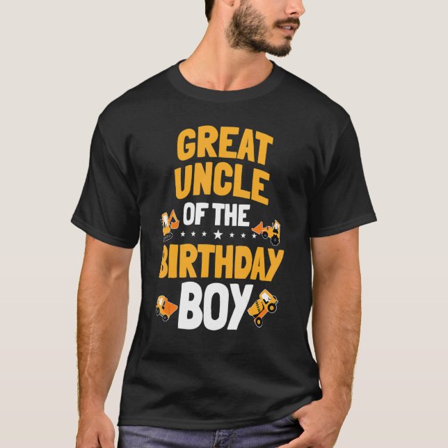 T-shirt Grand Oncle De L'Anniversaire Boy Construction Tra (Devant)