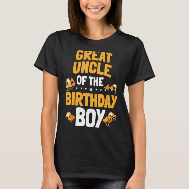 T-shirt Grand Oncle De L'Anniversaire Boy Construction Tra (Devant)