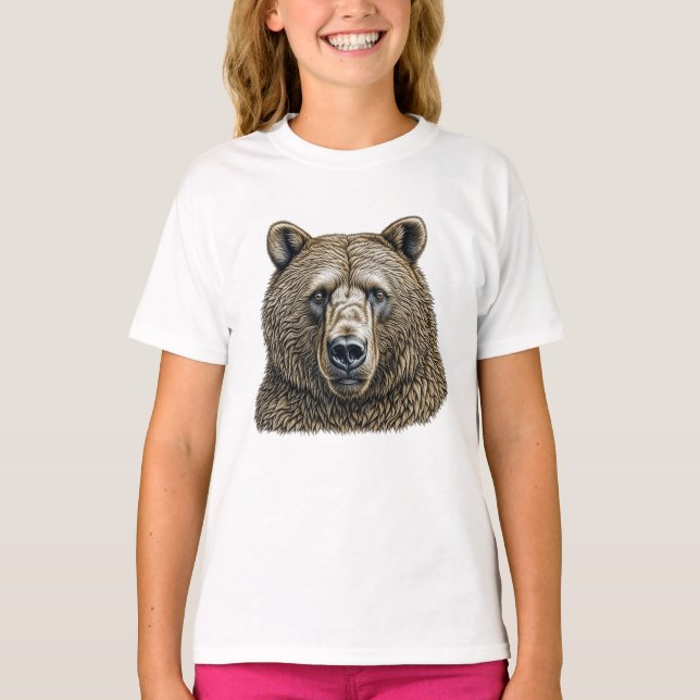 T-shirt Grand Ours Brun  (Devant)