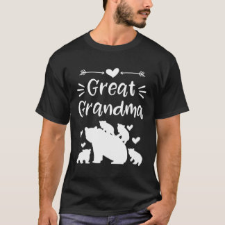 T-shirt Grand Ours De Grand-Mère Avec 4 Bébés Coeurs Doddl