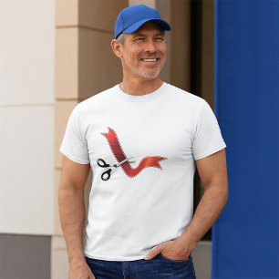 T-shirt Grand Ouverture Célébration Ciseaux Couper le ruba