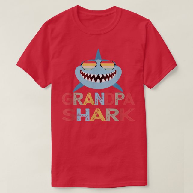T-shirt Grand-pa Shark drôle cadeau pour grand-père de Gra (Design devant)