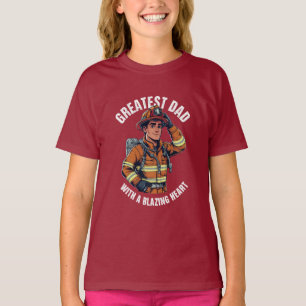 T-shirt Grand papa avec un héros de pompier de coeur Blazi