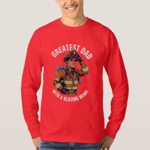 T-shirt Grand papa avec un héros de pompier de coeur Blazi