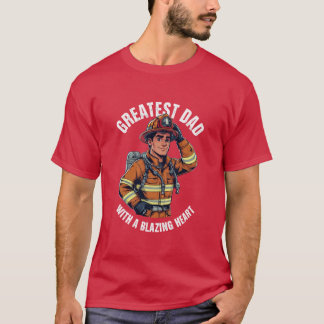T-shirt Grand papa avec un héros de pompier de coeur Blazi