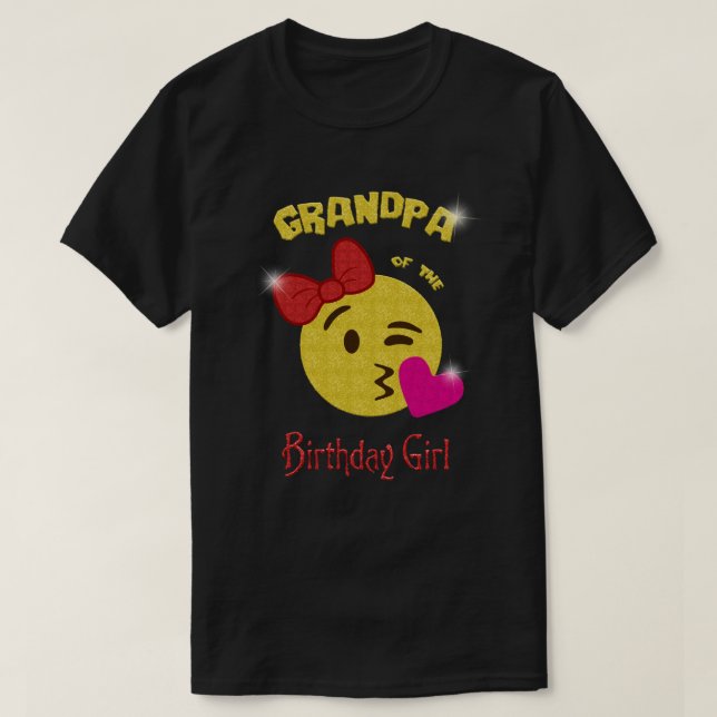 T-shirt Grand-papa de la fête d'anniversaire d'Emoji de (Design devant)