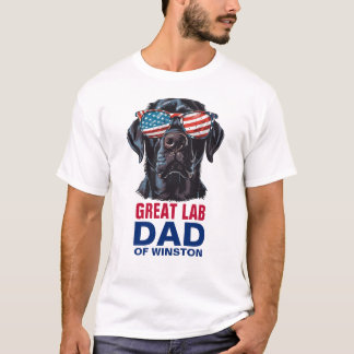 T-shirt Grand papa du Labrador 4 juillet drapeau américain