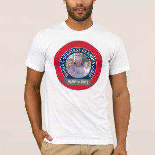 T-shirt Grand papa du monde Photo rouge blanc bleu