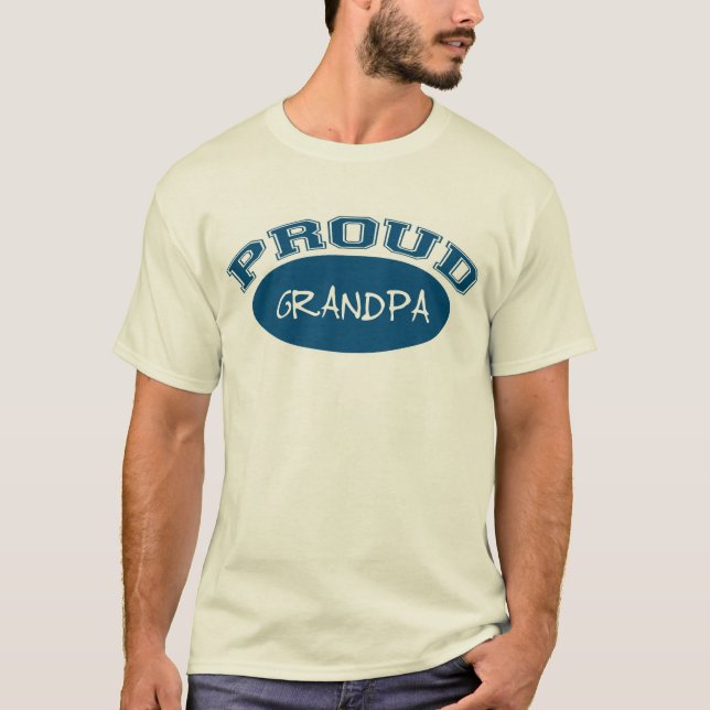 T-shirt Grand-papa fier (bleu) (Devant)