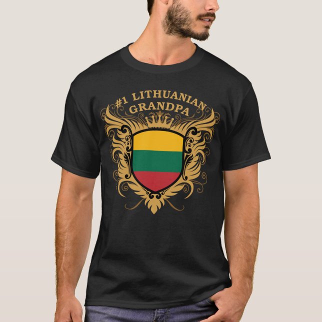 T-shirt Grand-papa lithuanien du numéro un (Devant)