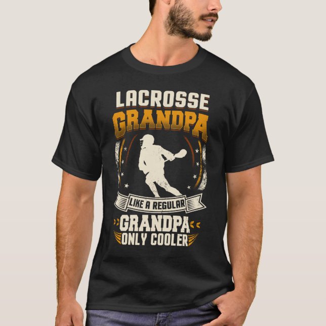 T-shirt Grand-papa régulier de grand-papa de lacrosse (Devant)