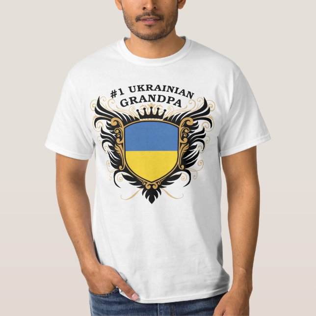 T-shirt Grand-papa ukrainien du numéro un (Devant)