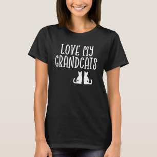 T-shirt Grand-parent amateur de chat mignon - J'aime beauc