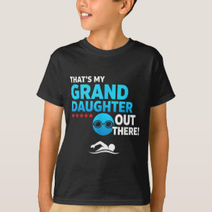 T-shirt Grand-parent fier petite-fille nageuse réunion de 