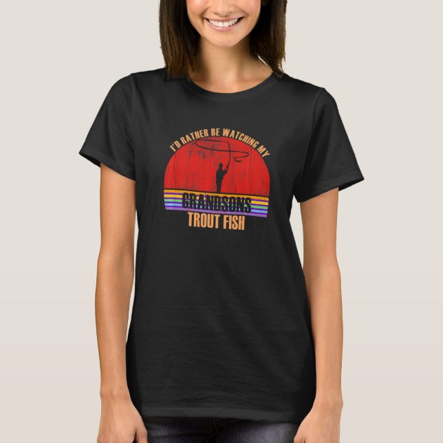 T-shirt Grand-Parent Plutôt Observer La Truite Poisson Gra (Devant)