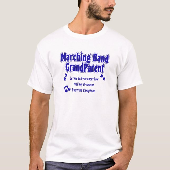 T-shirt Grand-parent/Saxophone de la bande Marquage (Devant)