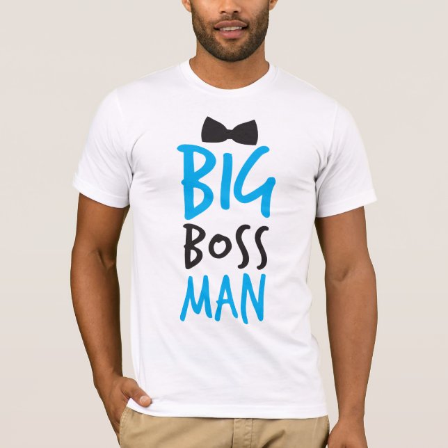 T-shirt Grand patron homme joli Bossy design avec cravate  (Devant)