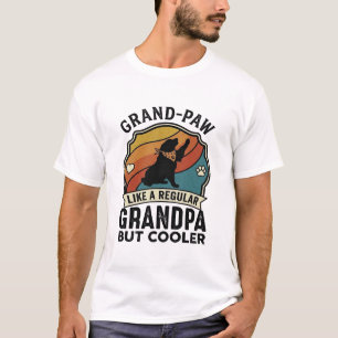 T-shirt Grand Paw Grand-père Chien Rétro Coucher de soleil