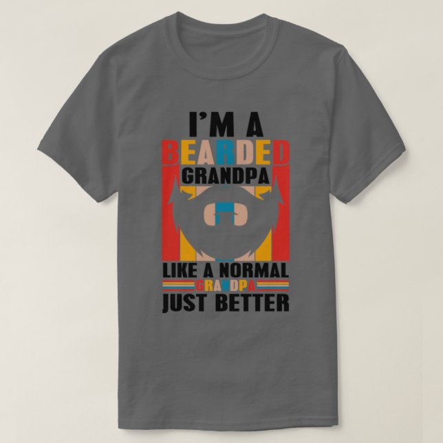 T-shirt Grand-père à poils comme un meilleur normal (Design devant)