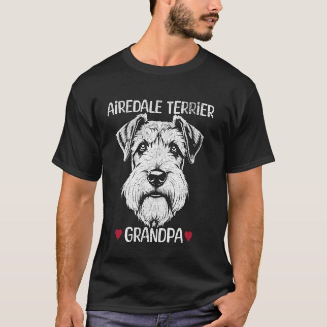 T-shirt Grand-père Airedale Terrier  1 (Devant)