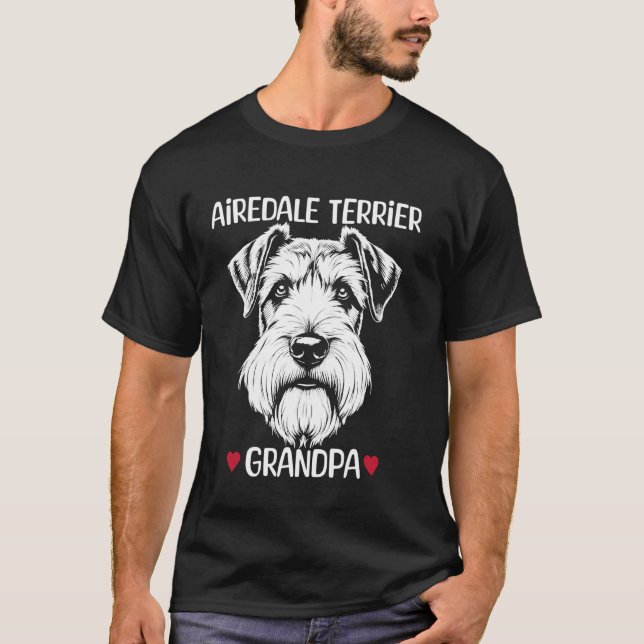 T-shirt Grand-père Airedale Terrier  2 (Devant)