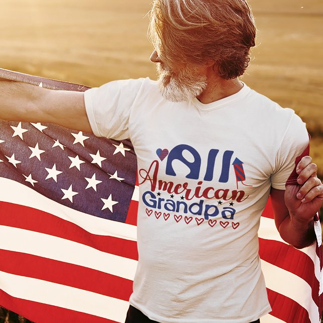 T-shirt Grand-père américain 4 juillet grand-père (Créateur téléchargé)