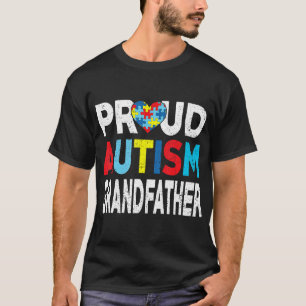T-shirt Grand-père autiste fier de l'autisme Cœur Cadeaux