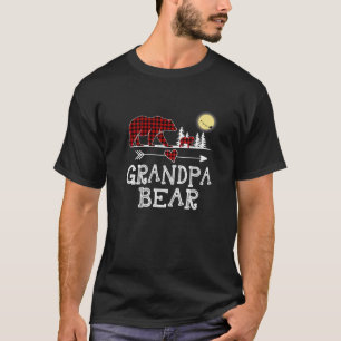 T-shirt Grand-père Bear Christmas Pajama Red Plaid Buffalo