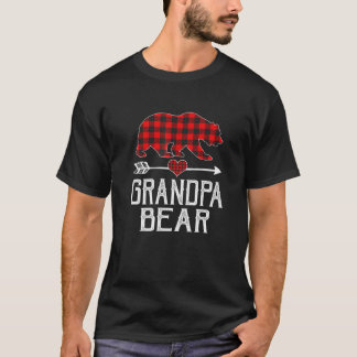 T-shirt Grand-père Bear Christmas Pajama Red Plaid Buffalo