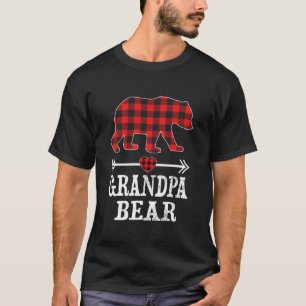 T-shirt Grand-père Bear Christmas Pajama Red Plaid Buffalo