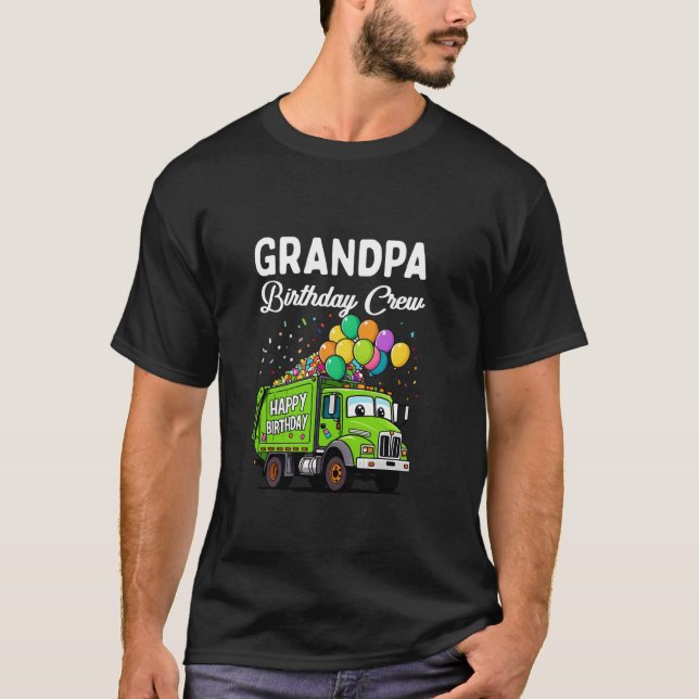 T-shirt Grand-père Birthday Crew Boy Garbage Truck Anniver (Devant)