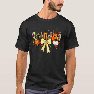 T-shirt Grand-père Citrouille Automne Joli Nœud Hommes Fem