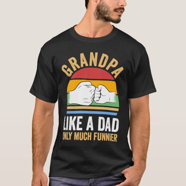 T-shirt grand-père comme un père seulement beaucoup plus d (Devant)
