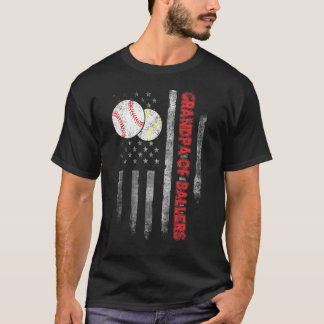 T-shirt Grand-Père De Ballon Drapeau Américain Baseball So