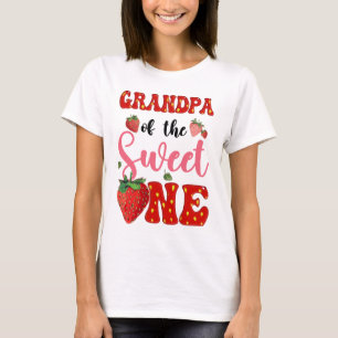 T-shirt Grand-Père De Douceur Une Fraise Premier Anniversa