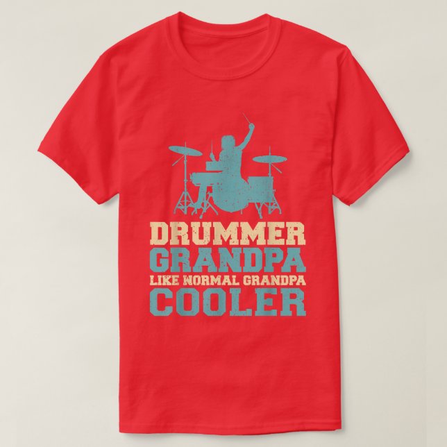 T-shirt Grand-Père De Drummer Comme Un Grand-Père Régulier (Design devant)